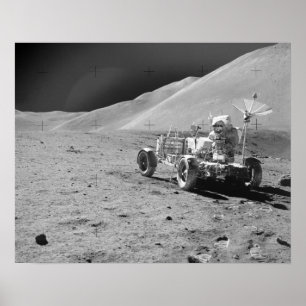 Apollo 15 Astronaut och Lunar Roving Fordon Poster