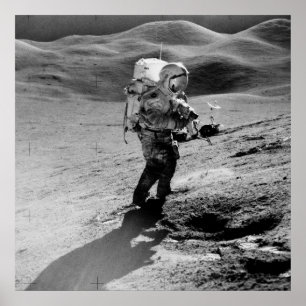 Apollo 15 astronaut vid Måne Poster