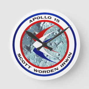 Apollo 15-insignia rund klocka