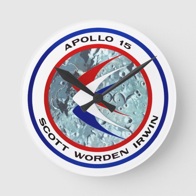 Apollo 15-insignia rund klocka (Framsida)