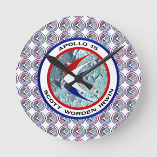 Apollo 15-insignia rund klocka