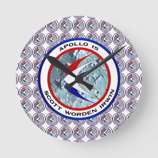 Apollo 15-insignia rund klocka (Framsida)