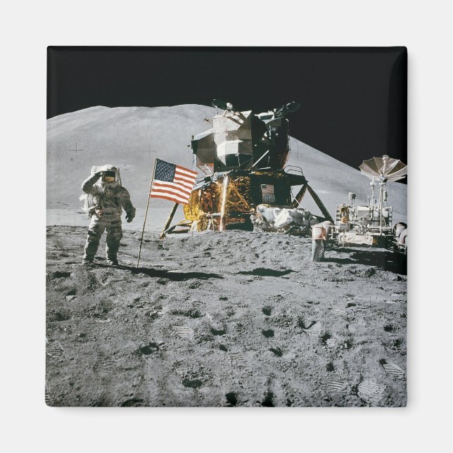 Apollo 15 Lunar Module Måne Landing Nasa 1971 Magnet (Framsidan)