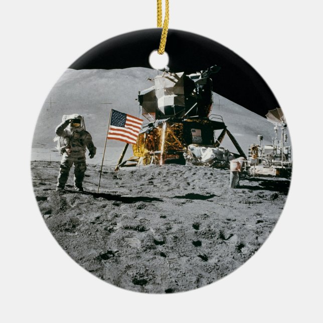 Apollo 15 Lunar Module Måne landning Nasa 1971 Julgransprydnad Keramik (Framsidan)