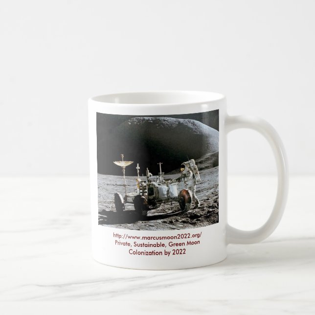 Apollo 15 Lunar Rover - månekoloni 2022 Kaffemugg (Höger)