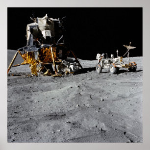 Apollo 16 Lunar Module & Lunar Roving Fordon Poster