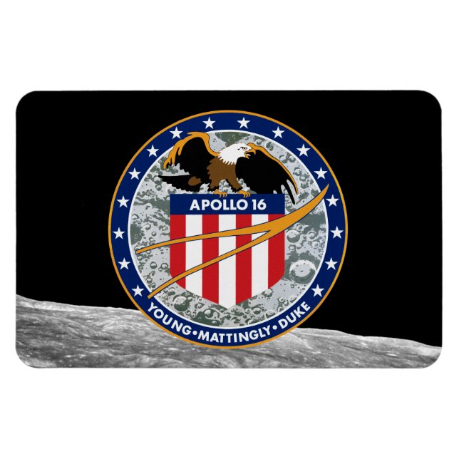 Apollo 16 NASA-Logotyp för Uppdrag korrigering Magnet (Horisontell)
