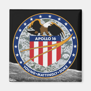Apollo 16 NASA-uppdragets lapp-logo Magnet