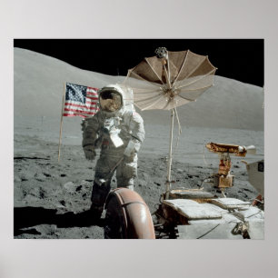 Apollo 17 Astronaut och LRV Poster