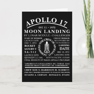 Apollo 17 Detaljerad symbol för rymdfärd Kort