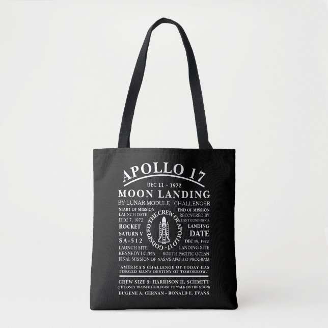 Apollo 17 Detaljerad symbol för rymdfärd Tygkasse (Framsida)