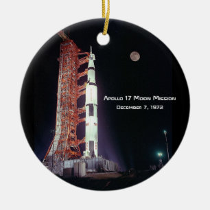 Apollo 17 Måne Uppdrag Julgransprydnad Keramik