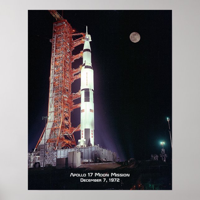 Apollo 17 Måne Uppdrag Poster (Framsidan)