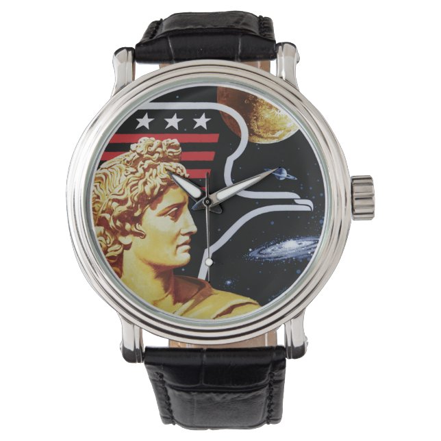 Apollo 17 NASA-uppdragets lapp-logo Armbandsur (Framsida)