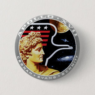 Apollo 17 NASA-uppdragets lapp-logo Knapp