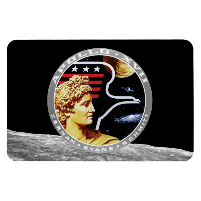 Apollo 17 NASA-uppdragets lapp-logo Magnet (Horisontell)