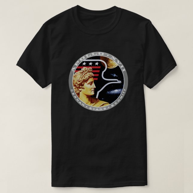 Apollo 17 NASA-uppdragets lapp-logo Tee (Design framsida)