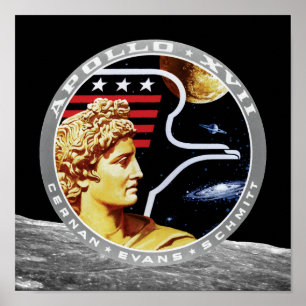Apollo 17 NASA Uppdragslapp Logo Poster