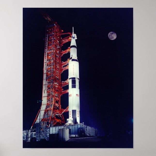 Apollo 17 och Måne Poster (Framsidan)