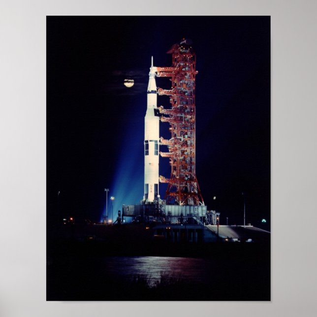 Apollo 17 på lanseringspadden poster (Framsidan)