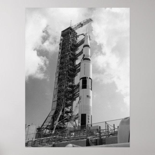 Apollo 17 på lanseringspadden poster (Framsidan)