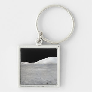 Apollo 17 panorama fyrkantig silverfärgad nyckelring