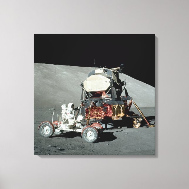 Apollo 17 - Slutlig planerad landning i Måne Canvastryck (Framsida)