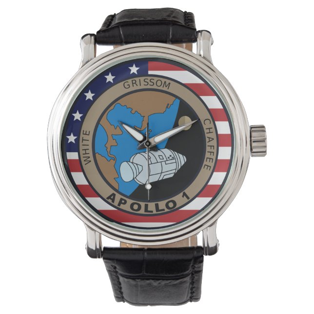 Apollo 1 Uppdragslapp Logotyp Armbandsur (Framsida)