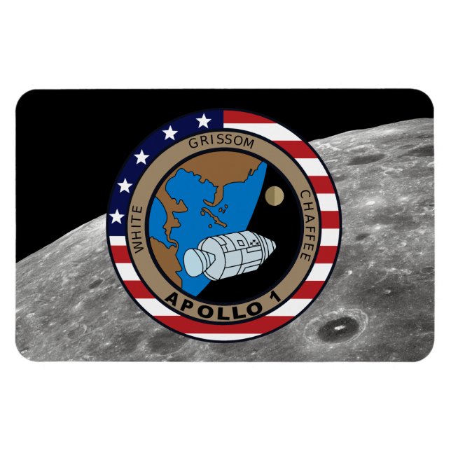 Apollo 1 Uppdragslapp Logotyp Magnet (Horisontell)