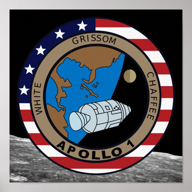Apollo 1 Uppdragslapp Logotyp Poster (Framsidan)