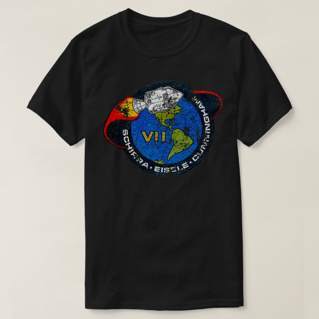 Apollo 7 VII Uppdrag Distress T Shirt (Design framsida)