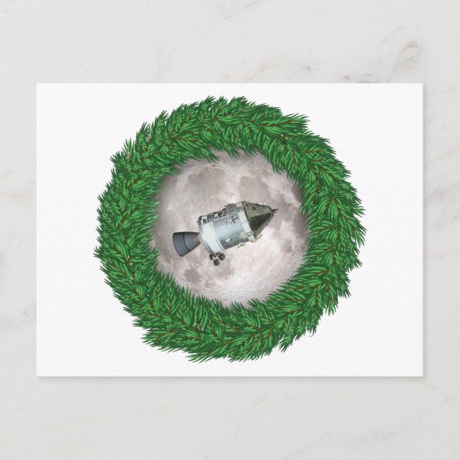 Apollo 8 jul Kväll Måne Uppdrag Vykort (Framsida)