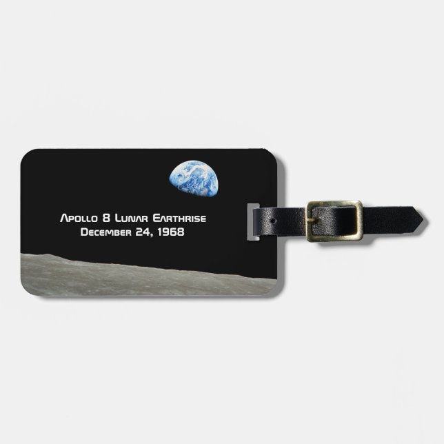 Apollo 8 Lunar Earthrise 50-årsdagen Bagagebricka (Horisontell Framsida)
