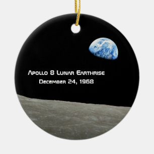Apollo 8 Lunar Earthrise 50-årsdagen Julgransprydnad Keramik