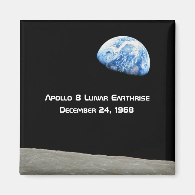 Apollo 8 Lunar Earthrise 50-årsdagen Magnet (Framsidan)