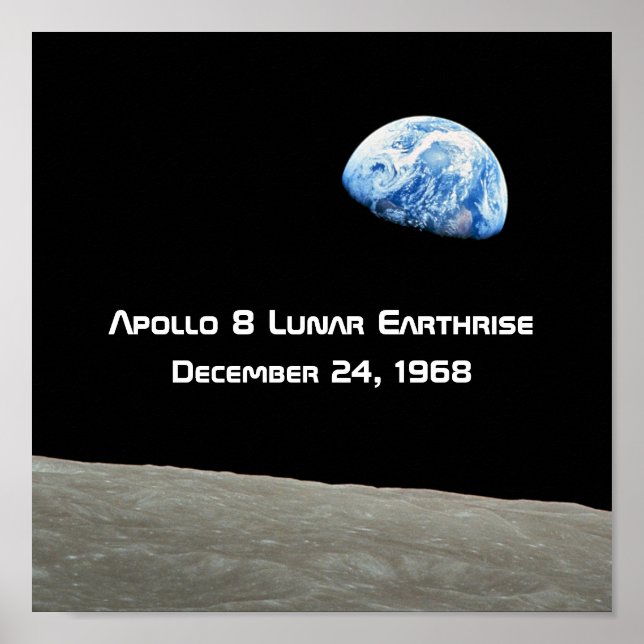 Apollo 8 Lunar Earthrise 50-årsdagen Poster (Framsidan)