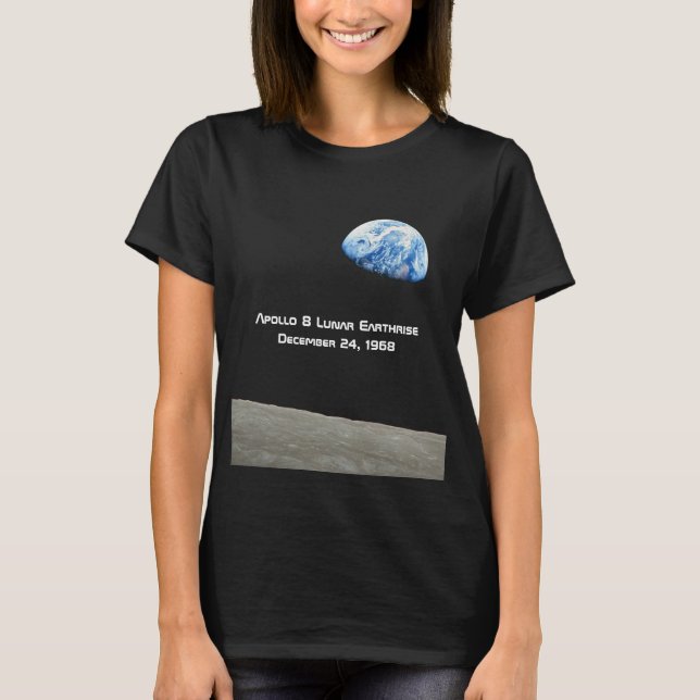 Apollo 8 Lunar Earthrise 50-årsdagen T Shirt (Framsida)