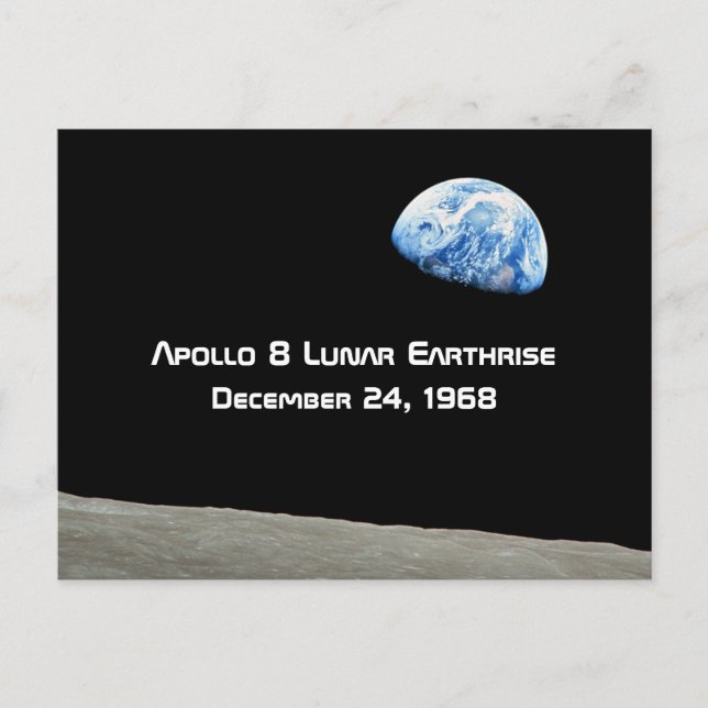 Apollo 8 Lunar Earthrise 50-årsdagen Vykort (Framsida)