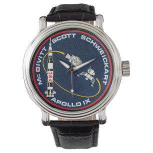 Apollo 9 NASA-uppdragslapp Logotyp Armbandsur