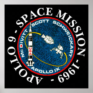 Apollo 9 Space Uppdrag 1969 Insignia Poster