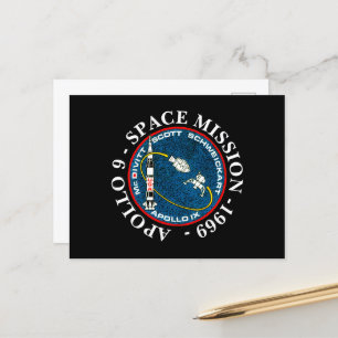 Apollo 9 Space Uppdrag 1969 Insignia Vykort