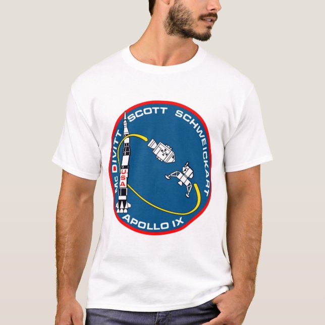 Apollo 9 uppdrag plåster t shirt (Framsida)
