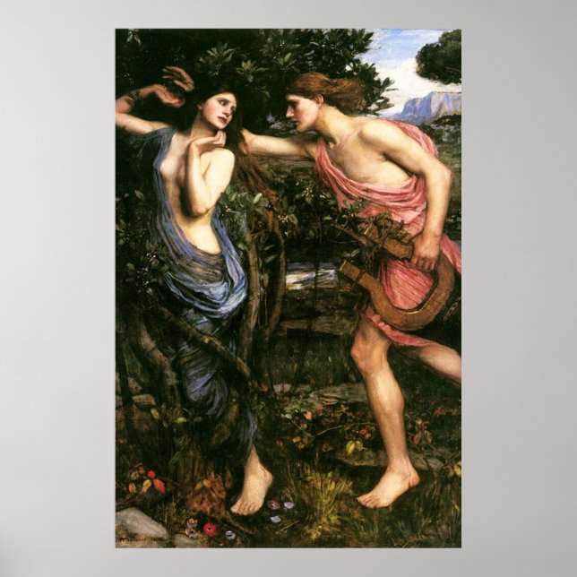 Apollo and Daphne by John William Waterhouse -1908 Poster (Framsidan)