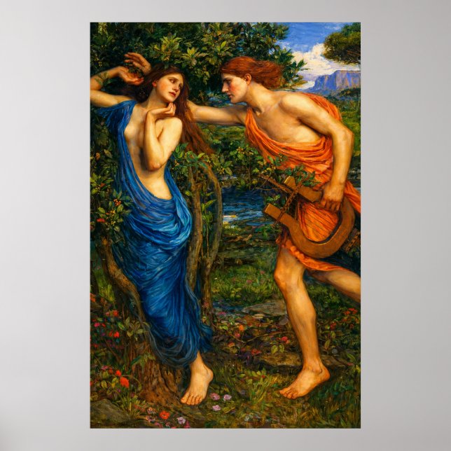 Apollo and Daphne by John William Waterhouse Poster (Framsidan)