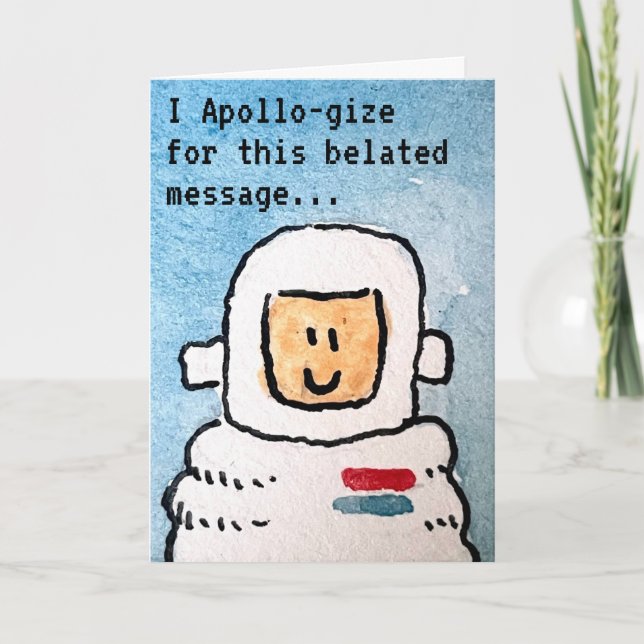 Apollo Astronaut Rymdman Sent Födelsedagskort Kort (Framsida)