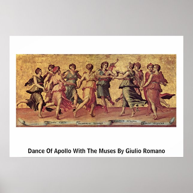 Apollo-dammarna med Giulio Romano Poster (Framsidan)