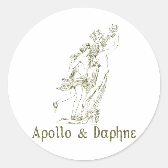 Apollo & Daphne Runt Klistermärke (Framsida)