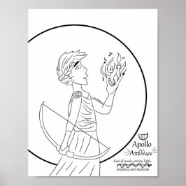 Apollo-färgningssida Skriv ut Poster