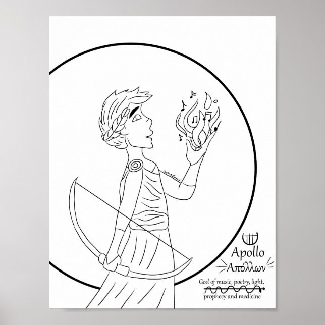 Apollo-färgningssida Skriv ut Poster (Framsidan)