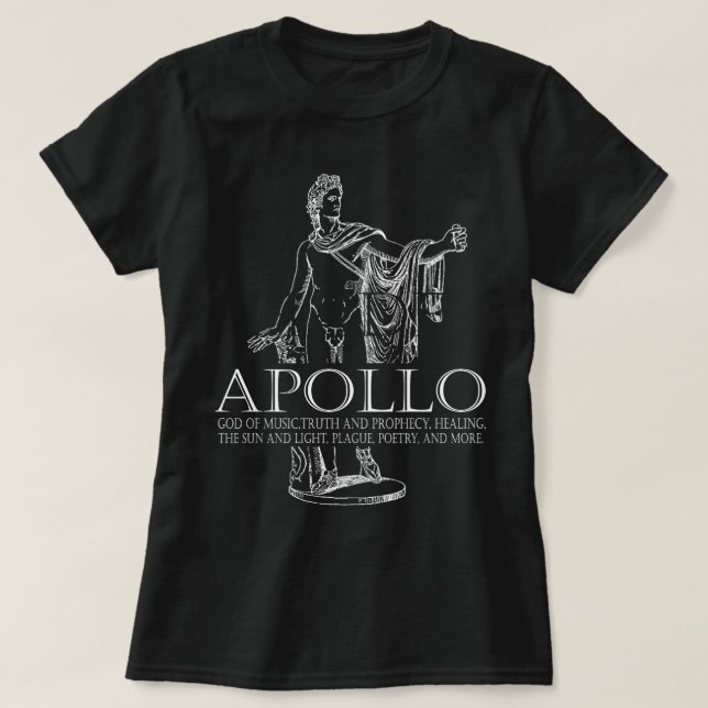 Apollo Gud för musik och Sol grekiska mytologi T Shirt (Design framsida)